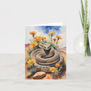 Rattlesnake Southwest Watercolor Card