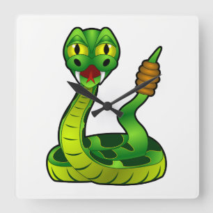 Rattlesnake Square Wall Clock