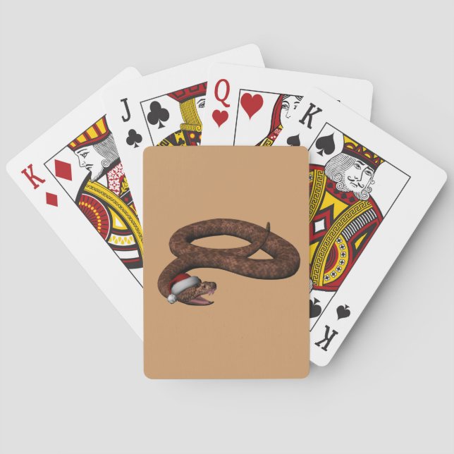 Rattlesnake With Santa Hat Playing Cards (Back)