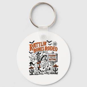 Rattlin' Bone Rodeo Western Cowboy Halloween Spook Key Ring