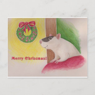 Ratty Christmas Holiday Postcard