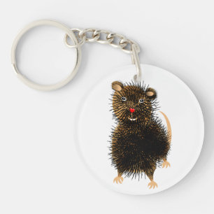 Ratty The Cute Funny Whimsical Pet Rat Key Ring