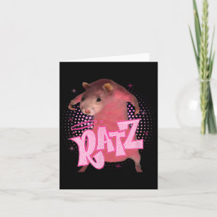Ratz Fun Pink Mouse Rat Meme Men Women Halloween C Card