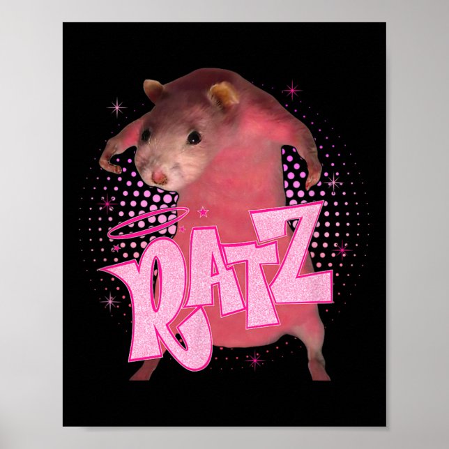 Ratz Fun Pink Mouse Rat Meme Men Women Halloween C Poster (Front)