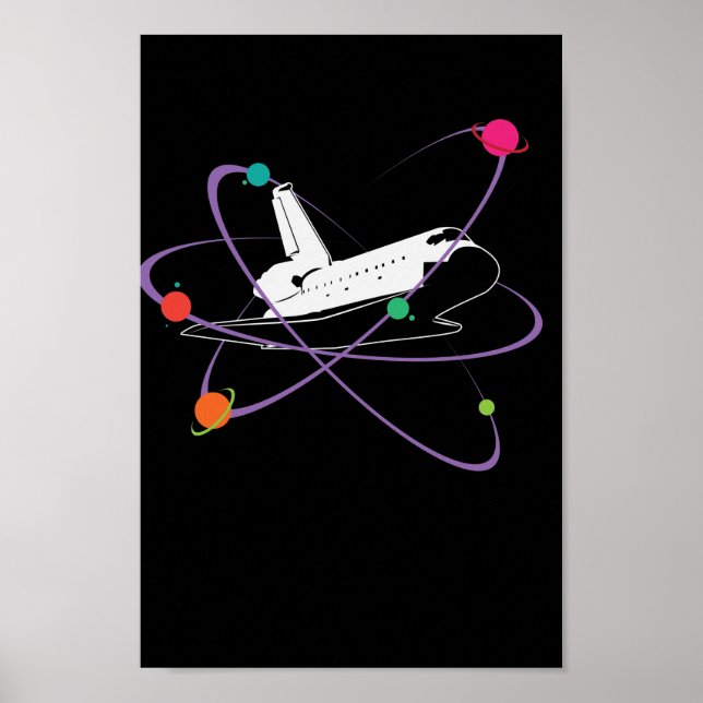 Raumschiff im Weltraum Poster (Front)