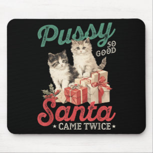 Raunchy Christmas Cat Graphic Funny Gag Prank Humo Mouse Mat