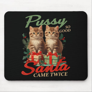 Raunchy Christmas Cat Naughty Funny Gag Prank Humo Mouse Mat