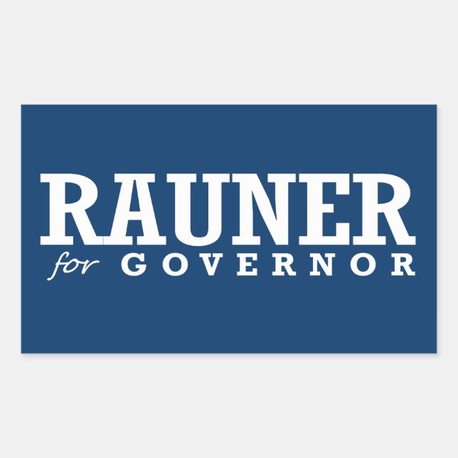 RAUNER FOR GOVERNOR 2014 RECTANGULAR STICKER (Front)