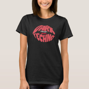 Rave Acid House Kiss Lips Dark Techno   T-Shirt