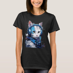 Rave EDM Manx Cat Headphone T-Shirt