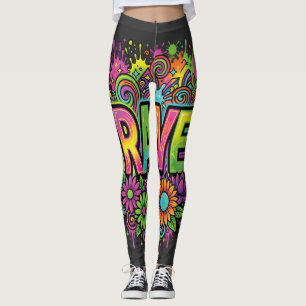 RAVE Neon Flowers Leggings