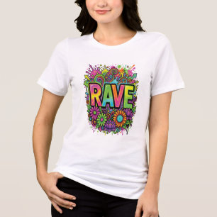 RAVE Neon Flowers Tri-Blend Shirt