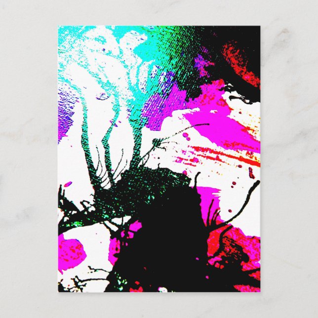 Rave neon party abstract postcard (Front)