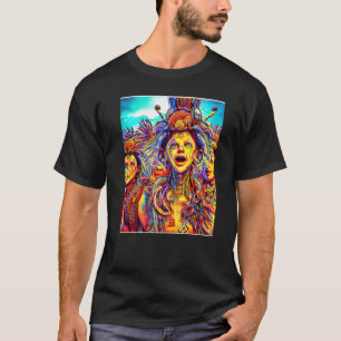 Rave Party Psychedelic EDM Trance Club DJ design P T-Shirt