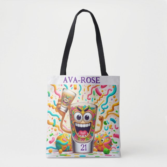Rave Party Shot Glass – vibrant Fun  Tote Bag (Front)