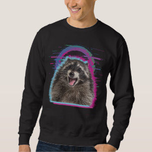 Rave Racoon DJ Tech House Underground Music Retro Sweatshirt