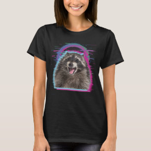 Rave Racoon DJ Tech House Underground Music Retro T-Shirt