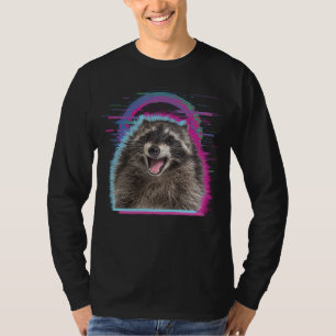 Rave Racoon DJ Tech House Underground Music Retro T-Shirt