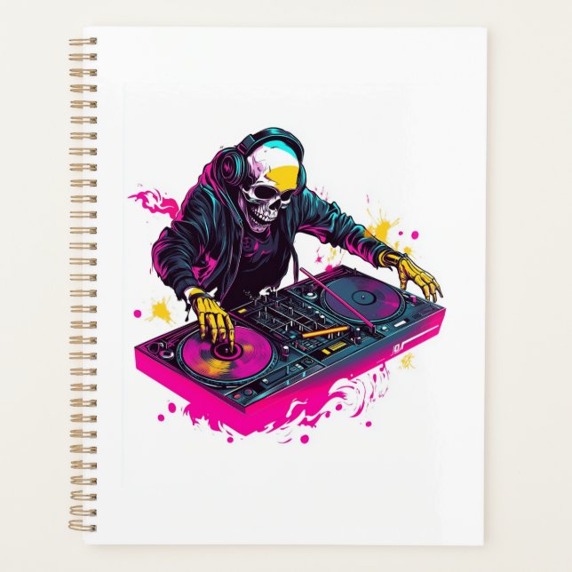 Rave Skull � EDM Party Skeleton DJ Planner (Front)