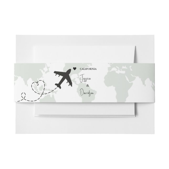 ravel Themed Wedding Destination Wedding  Invitation Belly Band (Front Example)