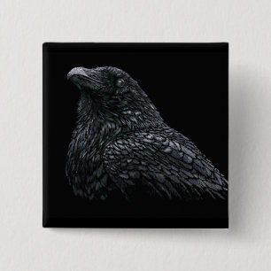 Raven 15 Cm Square Badge