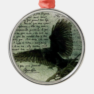 Raven 3 metal tree decoration