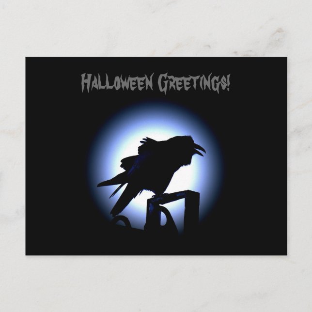 Raven Against the Moon Postcard (Front)