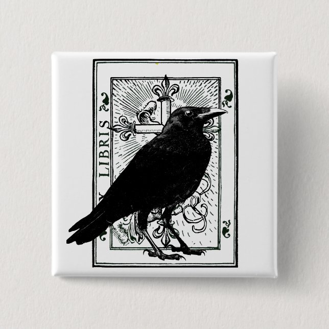 Raven and Cross 15 Cm Square Badge (Front)