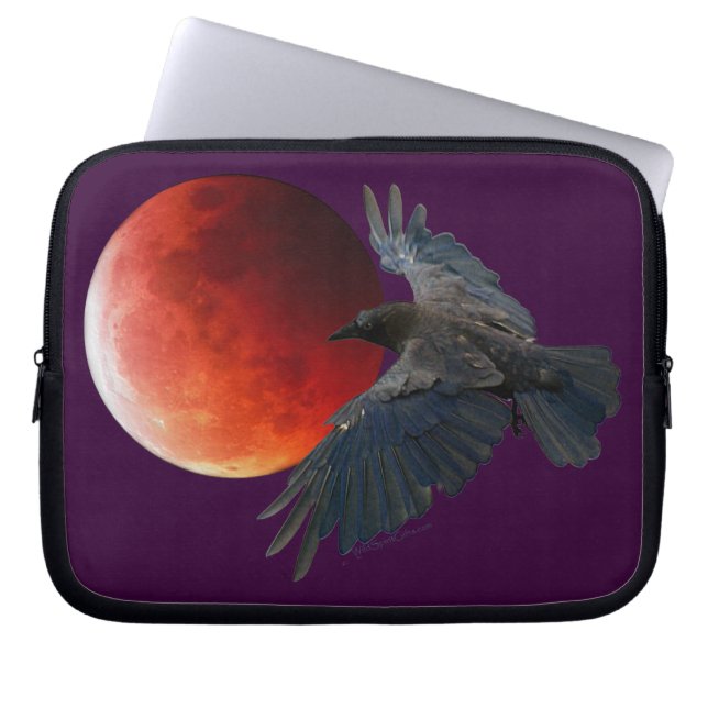 Raven and Eclipsing Moon Laptop Sleeve (Front)