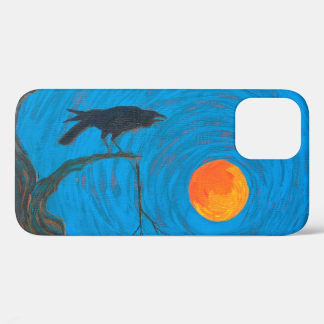 Raven and Full Moon Case-Mate iPhone Case (Back (Horizontal))