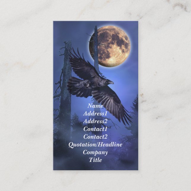 Raven and Moon Business Card (Front)