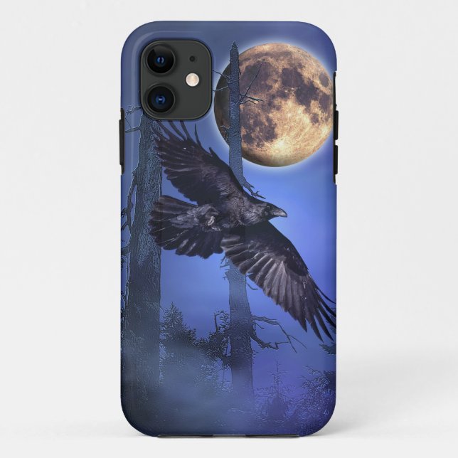 Raven and Moon Fantasy iPhone Case (Back)