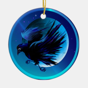 Raven and Moon  Ornaments