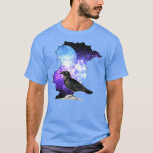 Raven and Night Moon Blackbird Ornithology T-Shirt