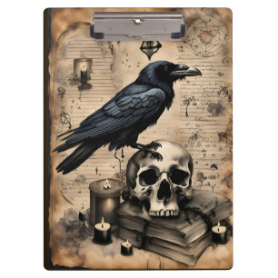Raven and Skull Arcane Page Clipboard