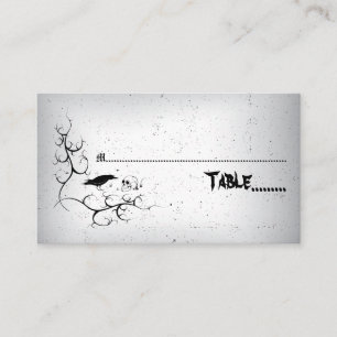 Raven and skull Gothic wedding escort card