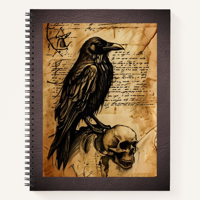 Raven and Skull Junk Journal Page (Front)