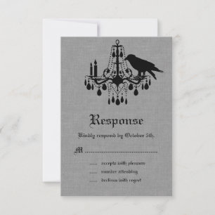 Raven and Spider Damask Grey Linen RSVP