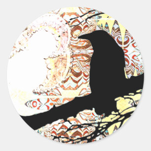 Raven and the Moons Classic Round Sticker