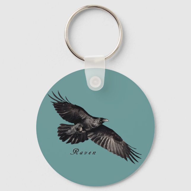 Raven Animal-lover Bird-fancier Gifts Key Ring (Front)