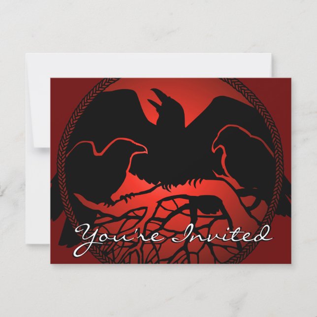 Raven Art Invitations Personalised Native Art Card (Front)