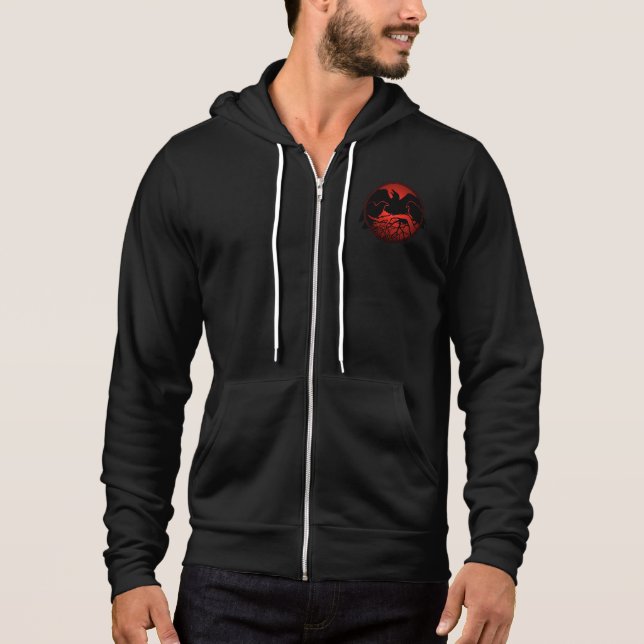 Raven Art Jacket Men's Raven Crow Art Jackets (Front)