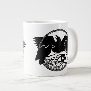 Raven Art Jumbo Mugs Cool Crow Art Cups & Mugs