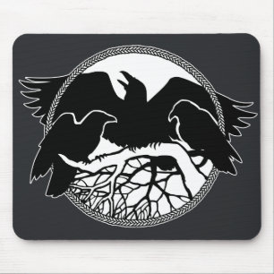 Raven Art Mouspads Cool Crow Art Computer Gifts Mouse Mat