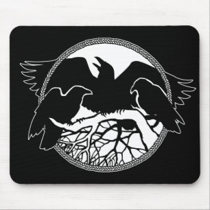 Raven Art Mouspads Cool Crow Art Computer Gifts Mouse Mat
