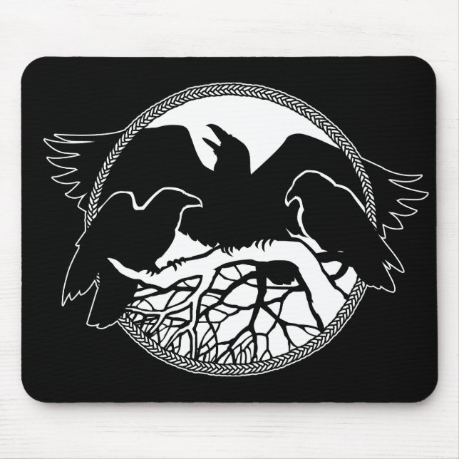 Raven Art Mouspads Cool Crow Art Computer Gifts Mouse Mat (Front)