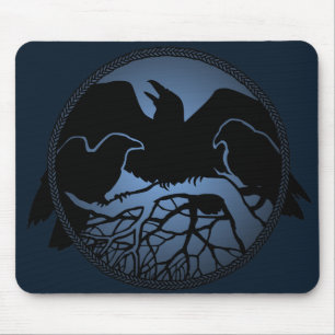 Raven Art Mouspads Cool Crow Art Computer Gifts Mouse Mat