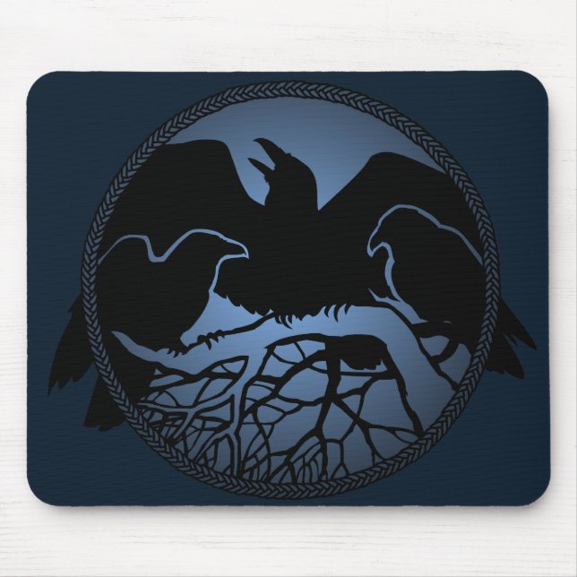 Raven Art Mouspads Cool Crow Art Computer Gifts Mouse Mat (Front)