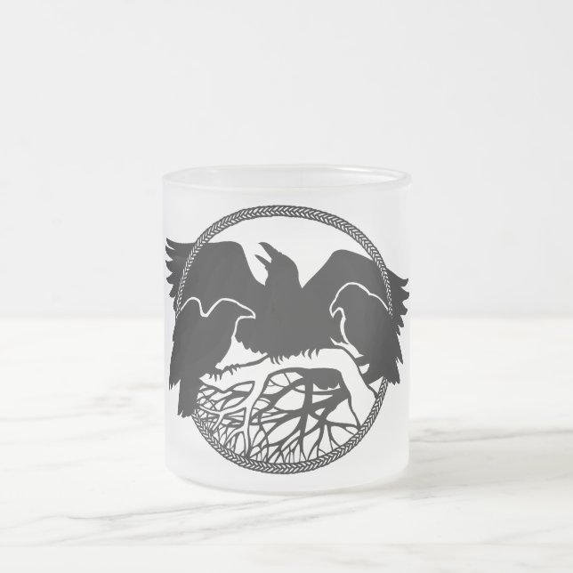Raven Art Mug Wild Bird Beer Mug Raven Gasses (Center)