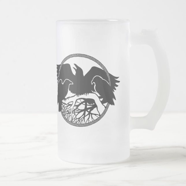 Raven Art Mug Wild Bird Beer Mug Raven  Glasses (Right)